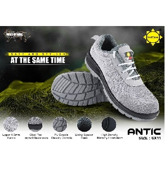 Indcare Antic-Sporty Safety Shoes light weight safety shoes for men Pu sole